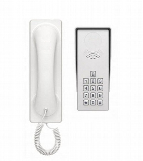 אינטרקום לשער אינטרקום לשער כניסה של בית פרטי, משולב קודן מואר ושפופרת לפנים הבית