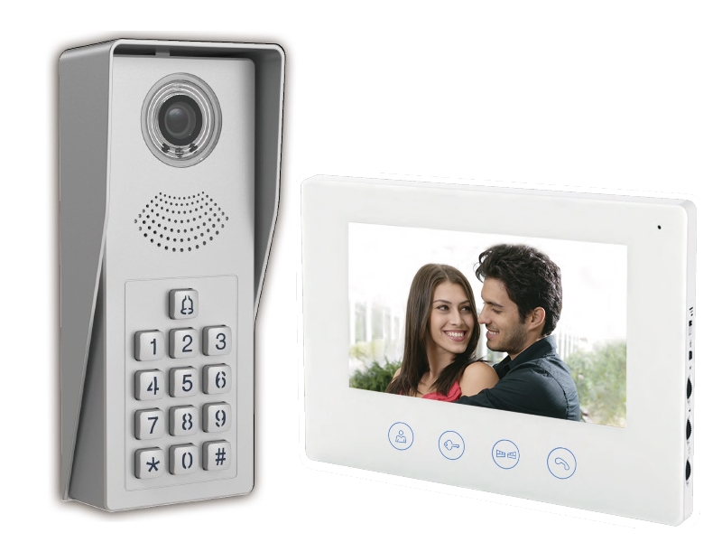 אינטרקום לבית פרטי אינטרקום לבית פרטי עם מצלמה ומסך צבעוני בגודל 7