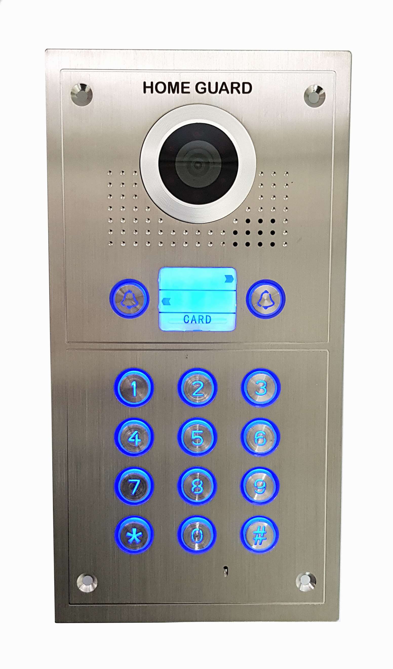 אינטרקום לבית פרטי אינטרקום לבית פרטי הכולל קודן מתכתי מואר ומצלמה בזווית רחבה